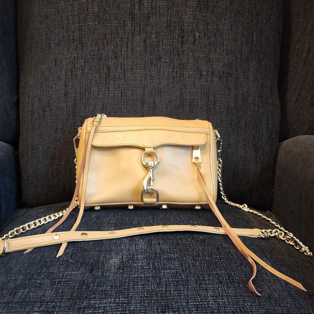 Rebecca Minkoff Light Tan Leather Mini Mac Crossbody